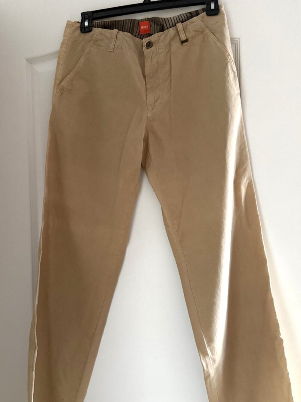 Hugo Boss beige cotton cargo pants
